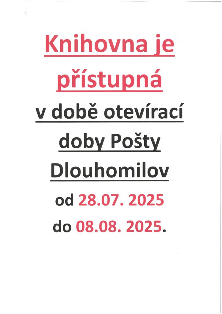 změna otevírací doby