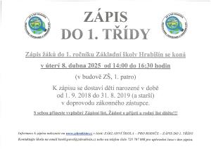 zápis do ZŠ Hrabišín